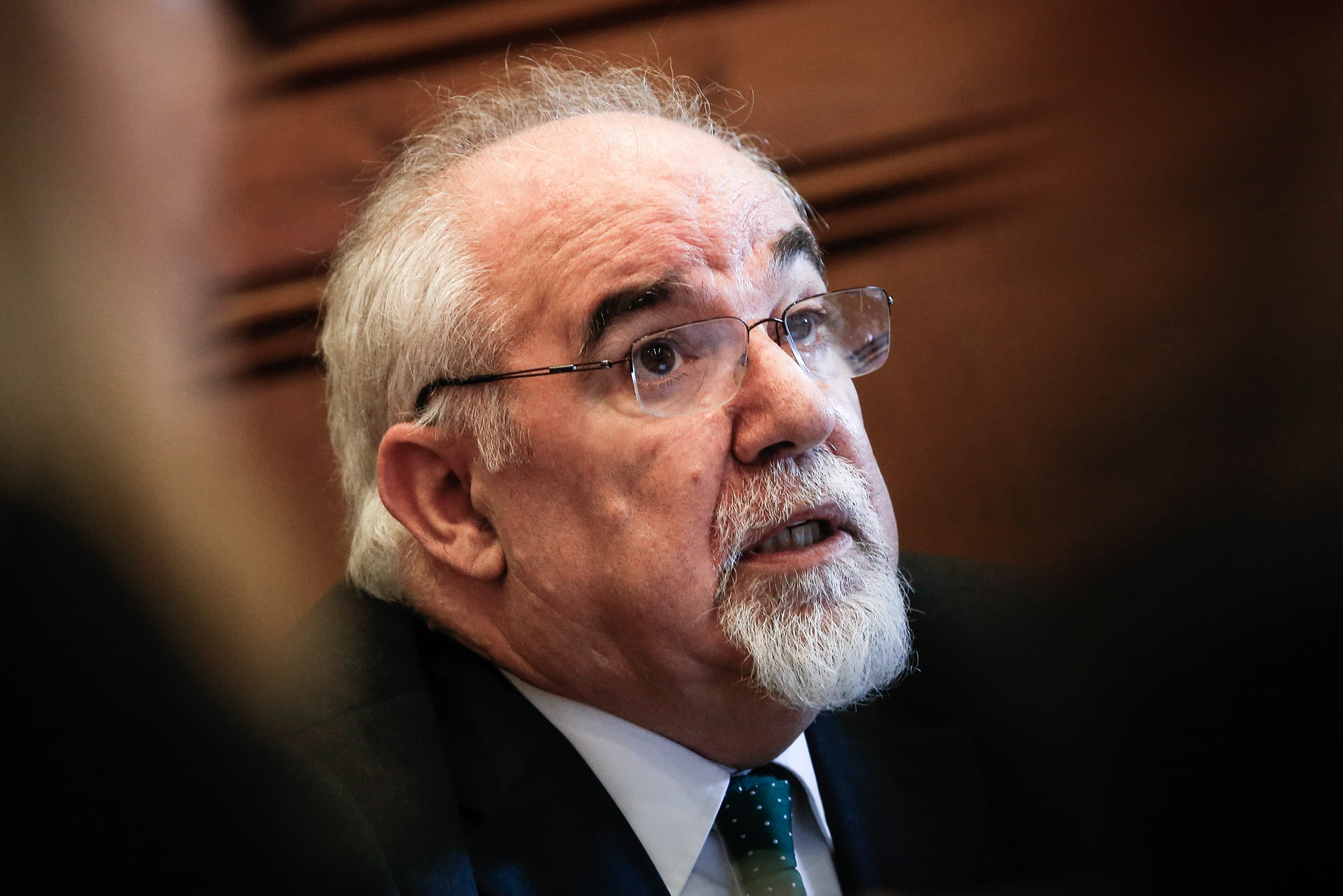 Ministro do Trabalho, Solidariedade e Segurança Social, José António Vieira da Silva, na Comissão de Trabalho e Segurança Social na Assembleia da República, Lisboa, 14 maio 2019 (Foto: Rodrigo Antunes/Lusa)