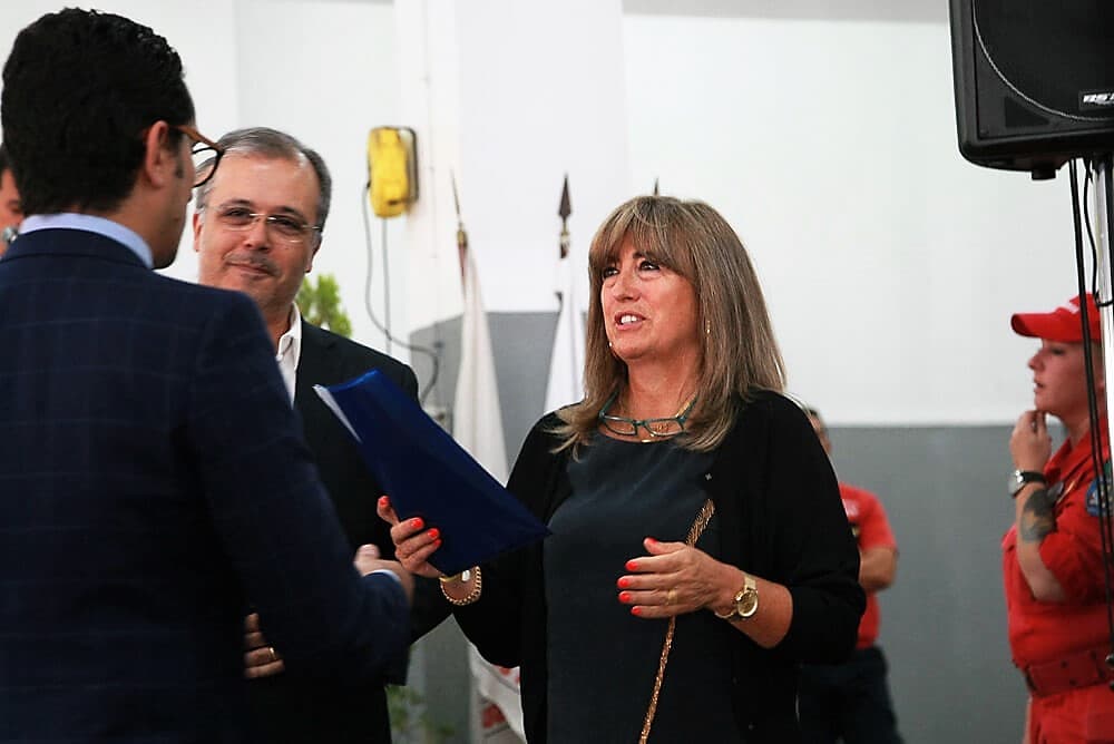 Secretária de Estado da Saúde, Rosa Valente de Matos, na assinatura de 75 protocolos do Plano de renovação da frota de ambulâncias do INEM, Oeiras 27 agosto 2018 (Foto: INEM)