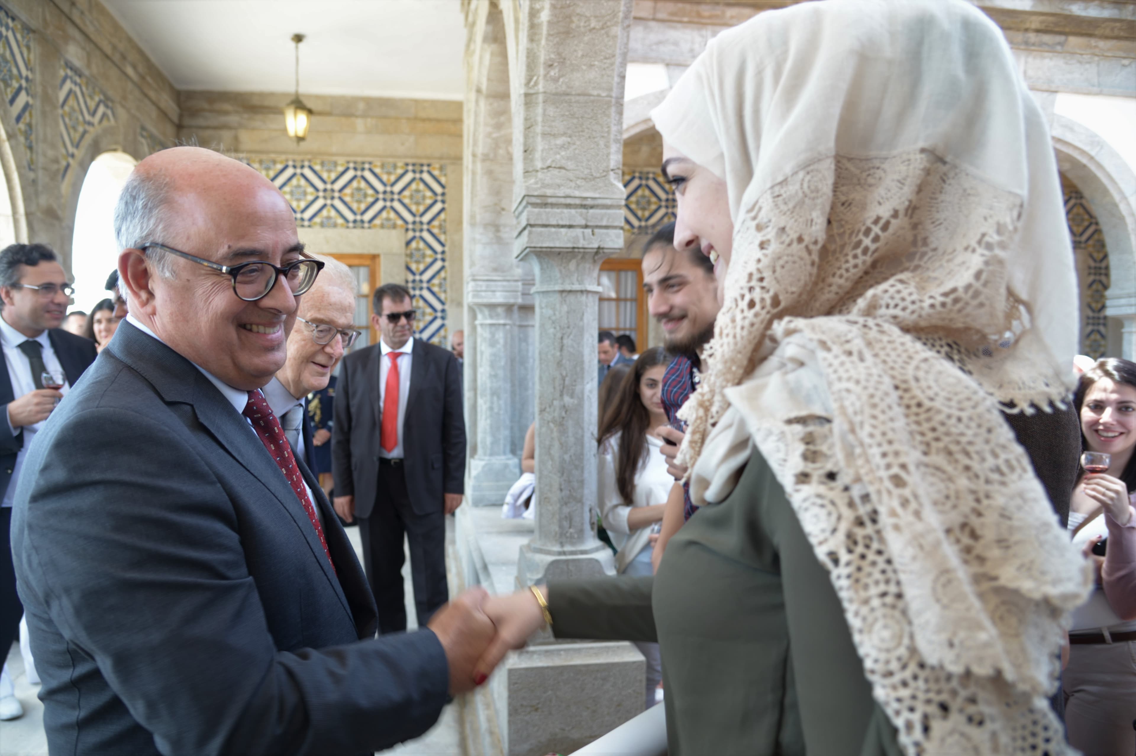 Ministro da Defesa Nacional, José Alberto Azeredo Lopes, no encontro com estudantes sírios no Forte de São Julião da Barra, Oeiras, 27 junho 2018