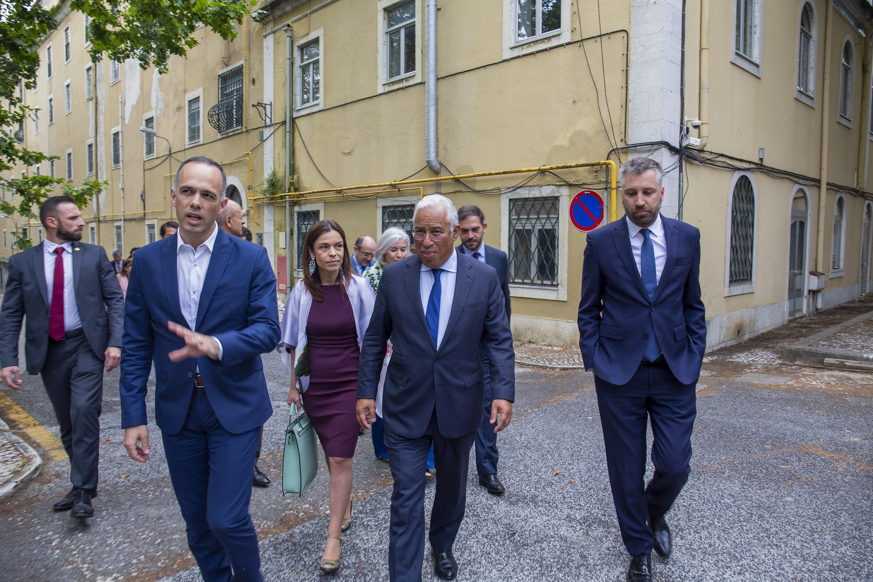 Primeiro-Ministro António Costa, Ministro Pedro Nuno Santos e Secretária de Estado Ana Pinho na apresentação do Plano de Reabilitação de Património do Estado para Arrendamento Acessível, Lisboa, 9 julho 2019 (Foto: João Bica)