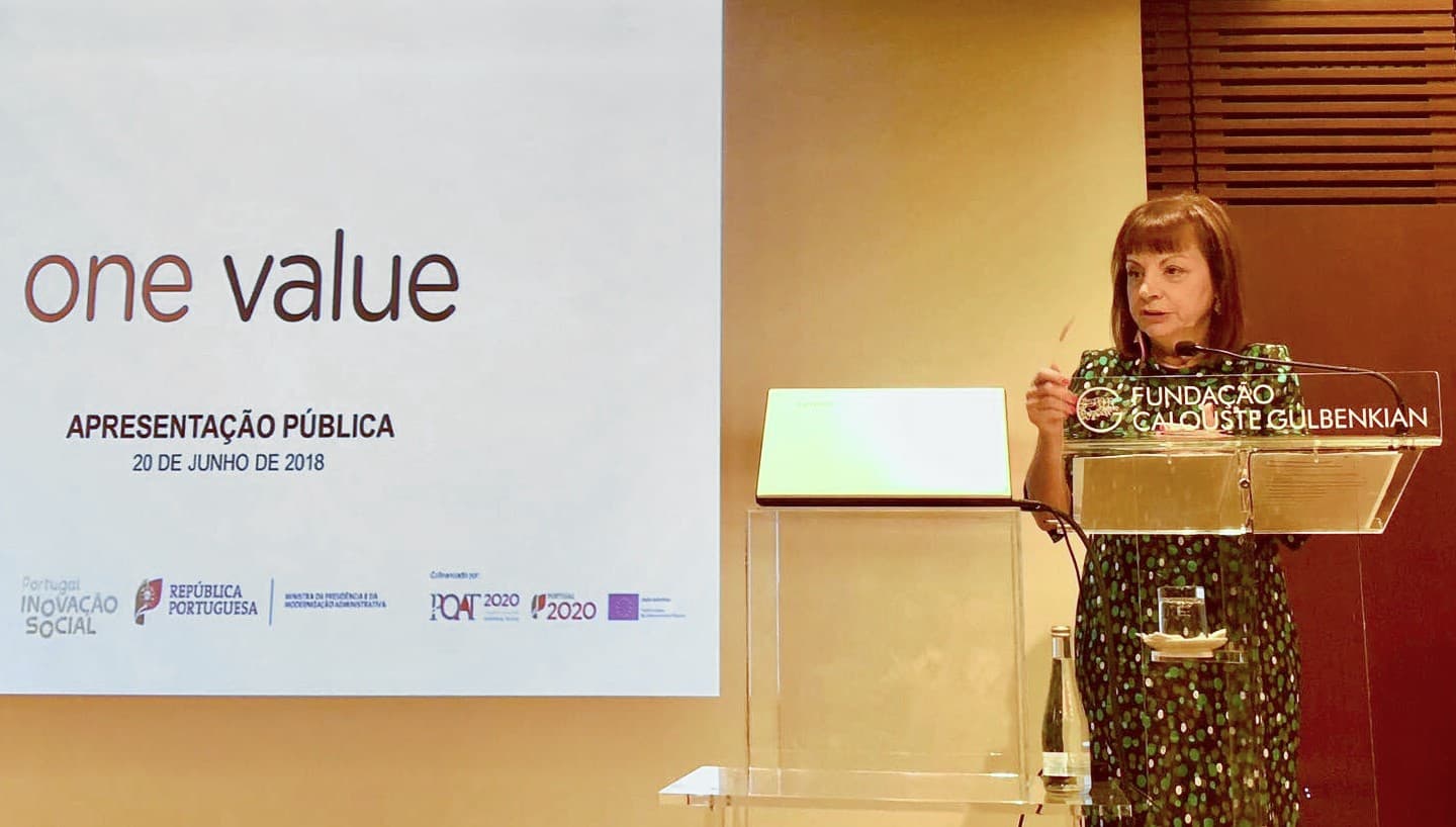 Ministra da Presidência e da Modernização Administrativa, Maria Manuel Leitão Marques, na apresentação da plataforma One Value, Lisboa, 20 junho 2018