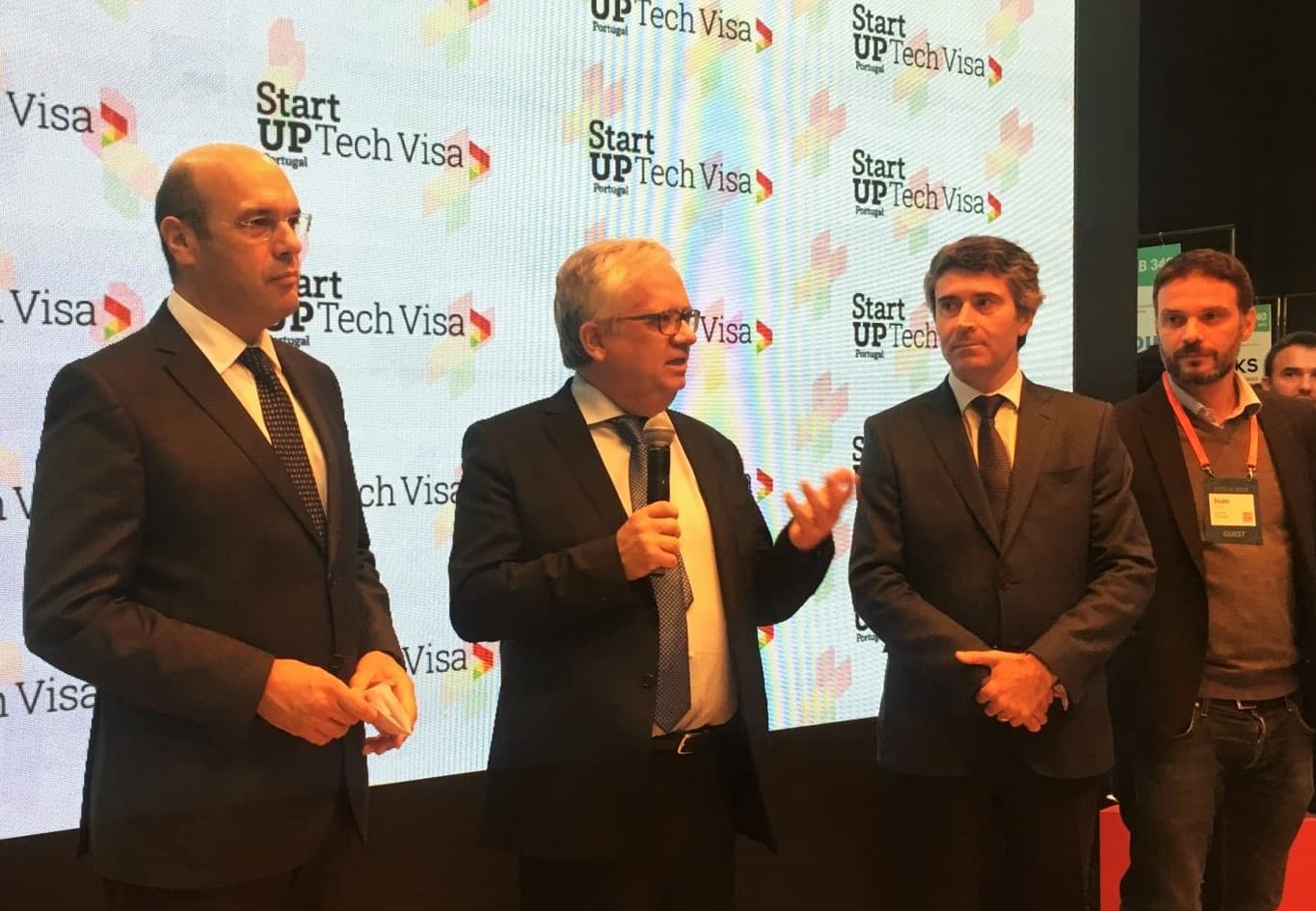 Ministros da Administração Interna, Eduardo Cabrita, e Adjunto e da Economia, Siza Vieira, na apresentação do programa Tech Visa, Lisboa, 7 novembro 2018