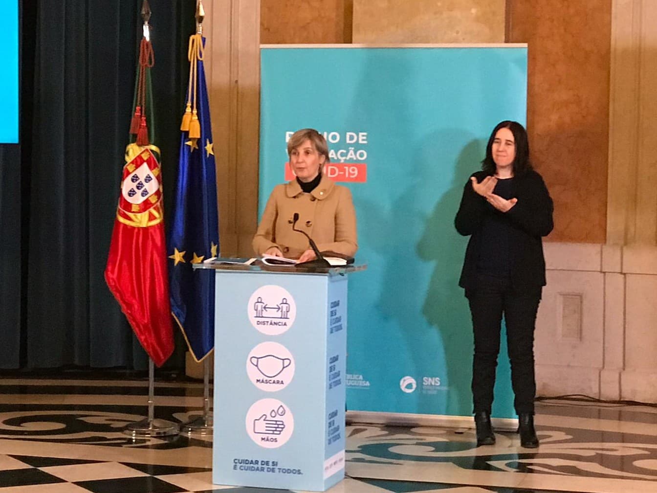 Ministra da Saúde, Marta Temido, faz declaração no final da reunião com o grupo de trabalho do Plano de Vacinação contra a Covid-19, Lisboa, 11 janeiro 2021