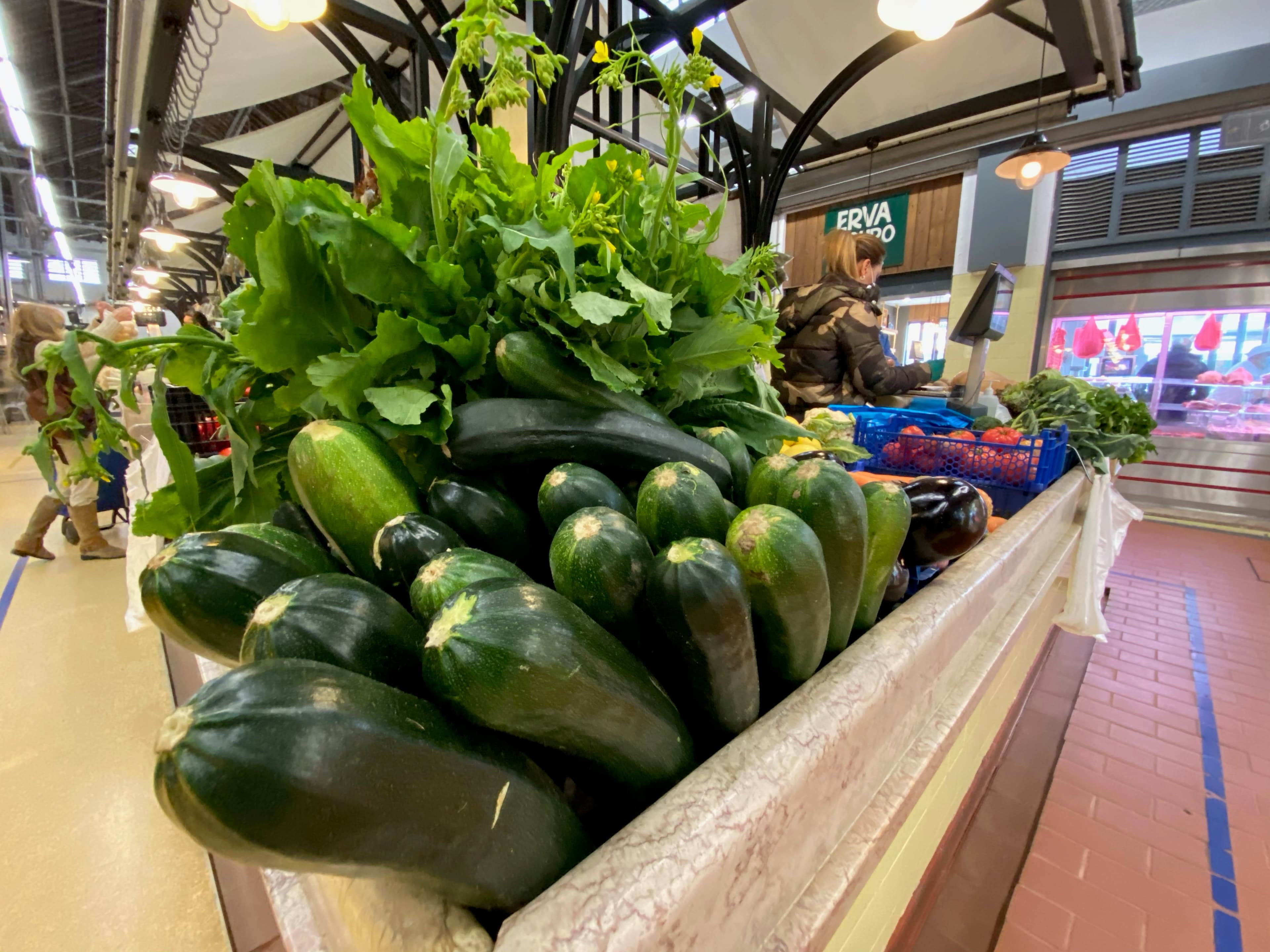 Produtos hortícolas no mercado