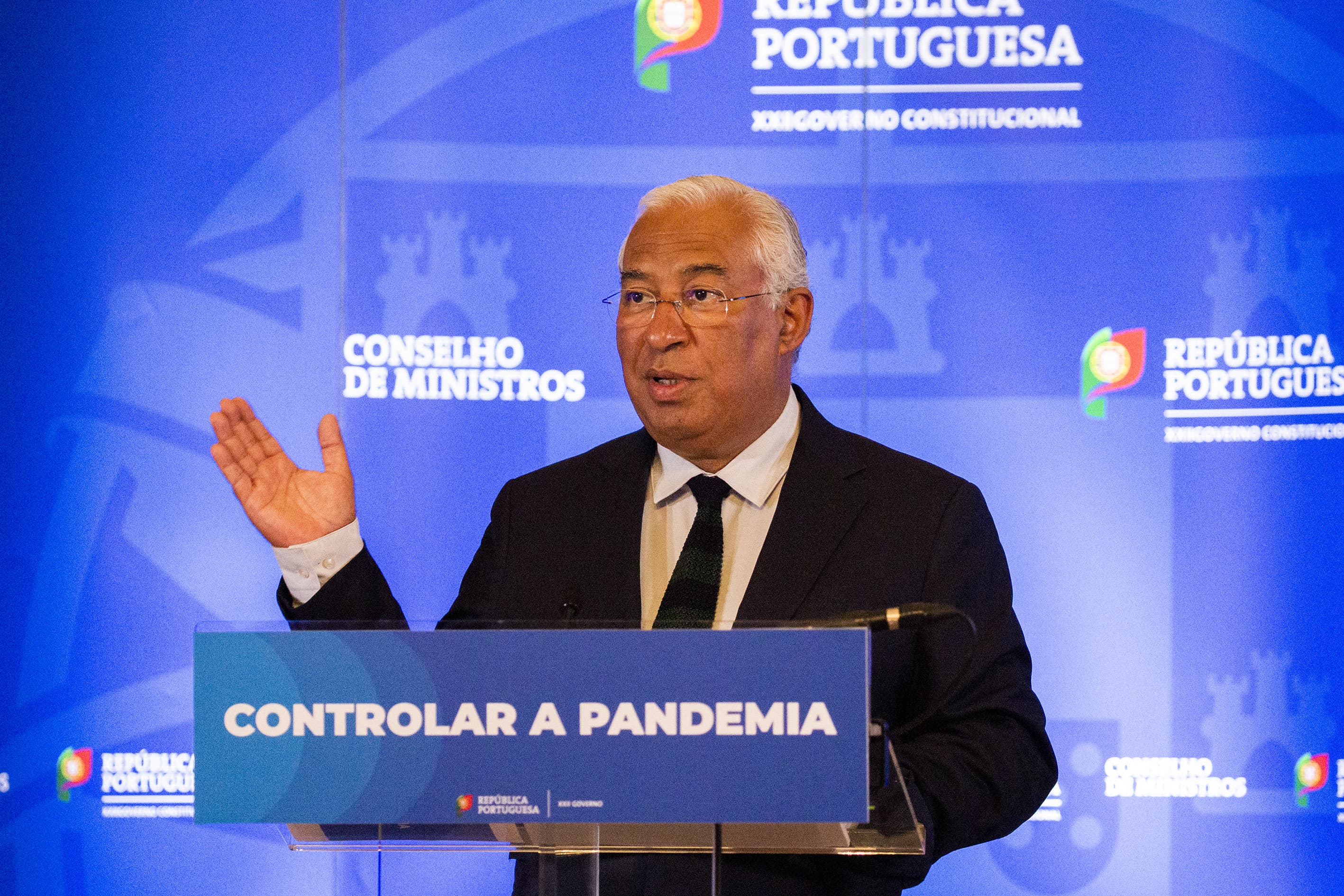 Primeiro-Ministro António Costa na conferência de imprensa após a reunião de Conselho de Ministros, Lisboa, 10 setembro 2020 (Foto: João Bica)