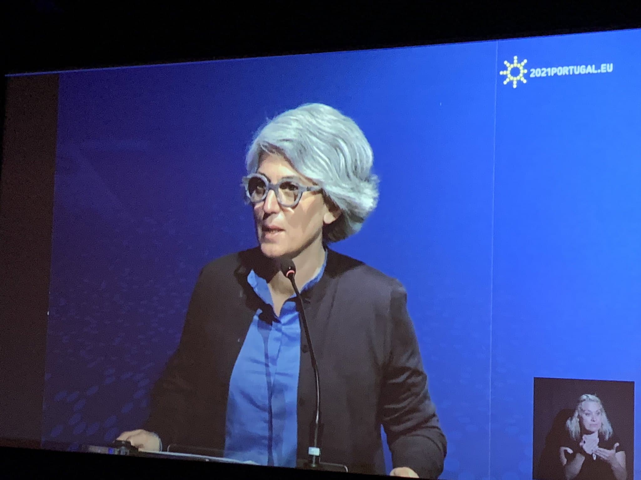 Ministra da Cultura, Graça Fonseca, na abertura da Conferência «Cultura, Coesão e Impacto Social», Porto, 5 maio 2021