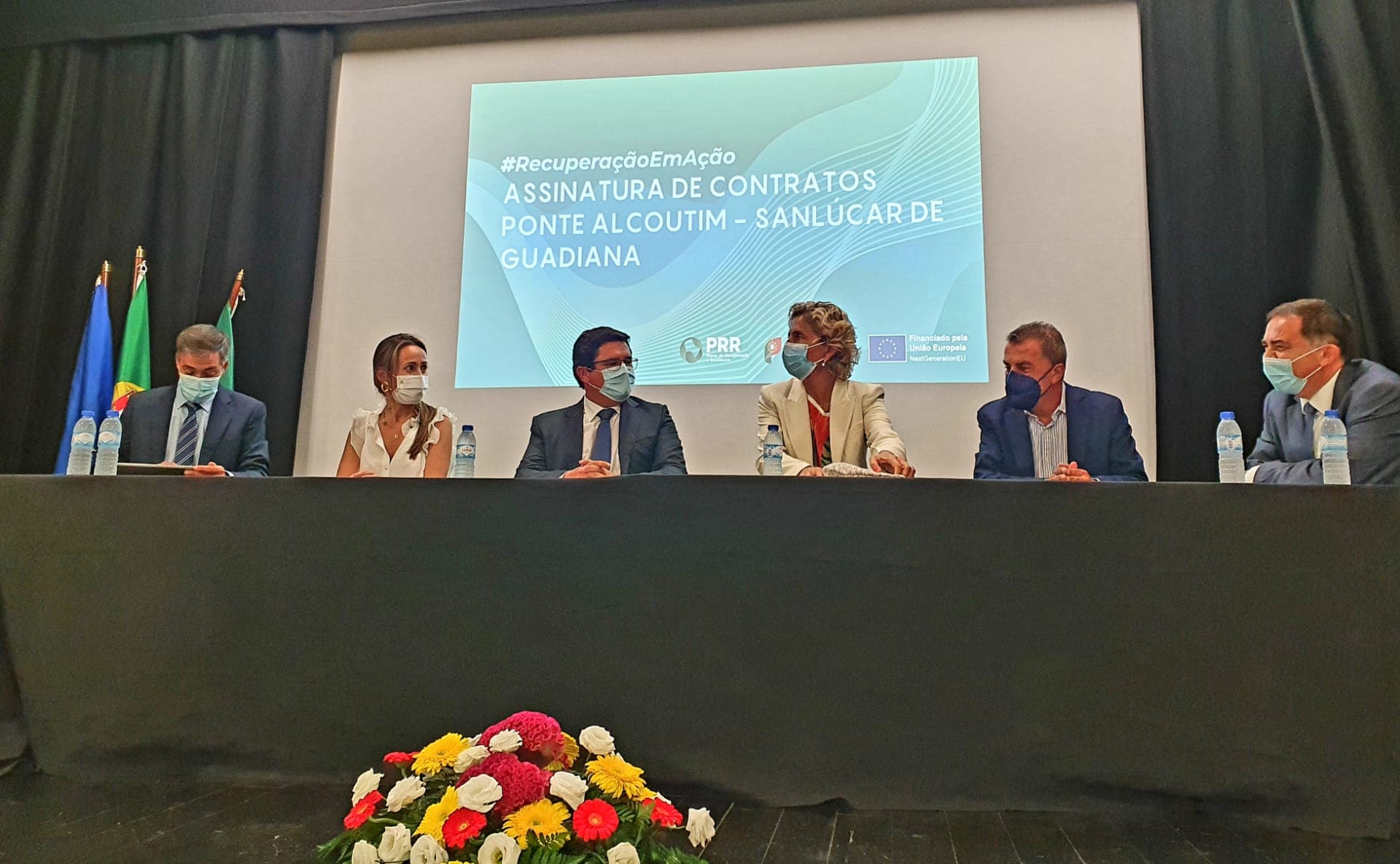 Ministra da Coesão Territorial, Ana Abrunhosa, na assinatura do contrato de financiamento da ponte entre Alcoutim e Sanlucar de Guadiana, Alcoutim, 8 setembro 2021
