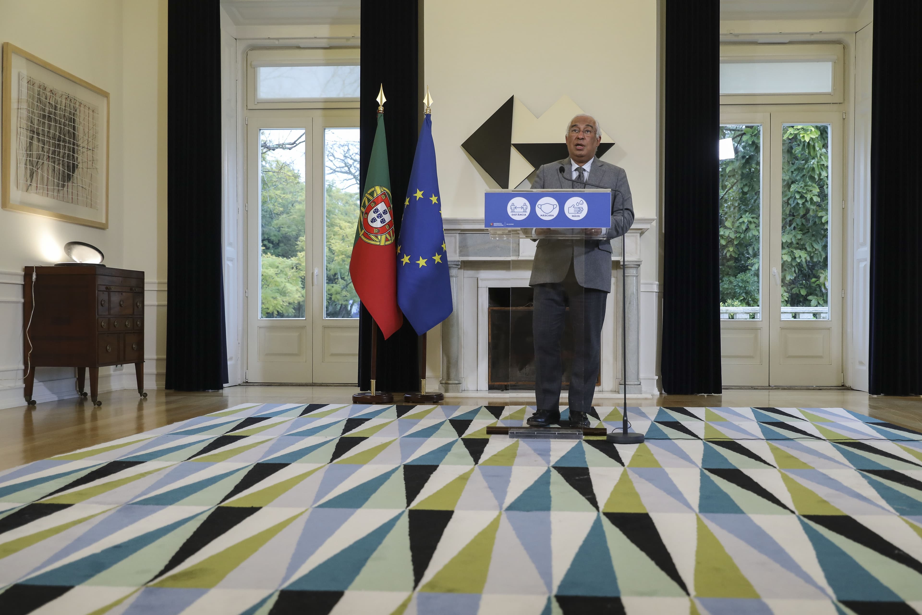 Primeiro-Ministro António Costa na conferência de imprensa após a reunião do Conselho de Ministros, Lisboa, 21 janeiro 2021 (Foto: Miguel A. Lopes/Lusa)