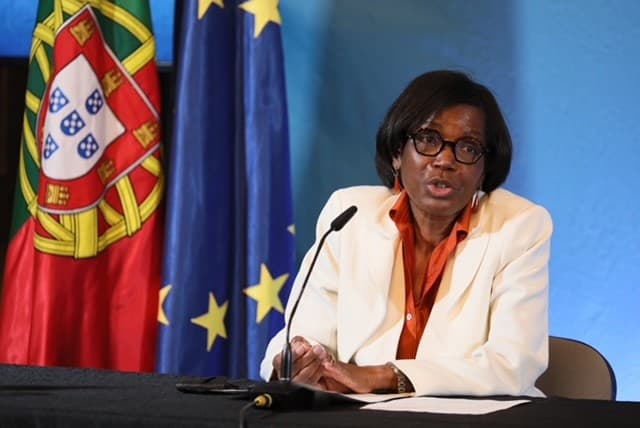 Ministra da Justiça, Francisca Van Dunem, na conferência de imprensa após a reunião do Conselho de Ministros, Lisboa, 18 março 2021 (Foto: João Bica)