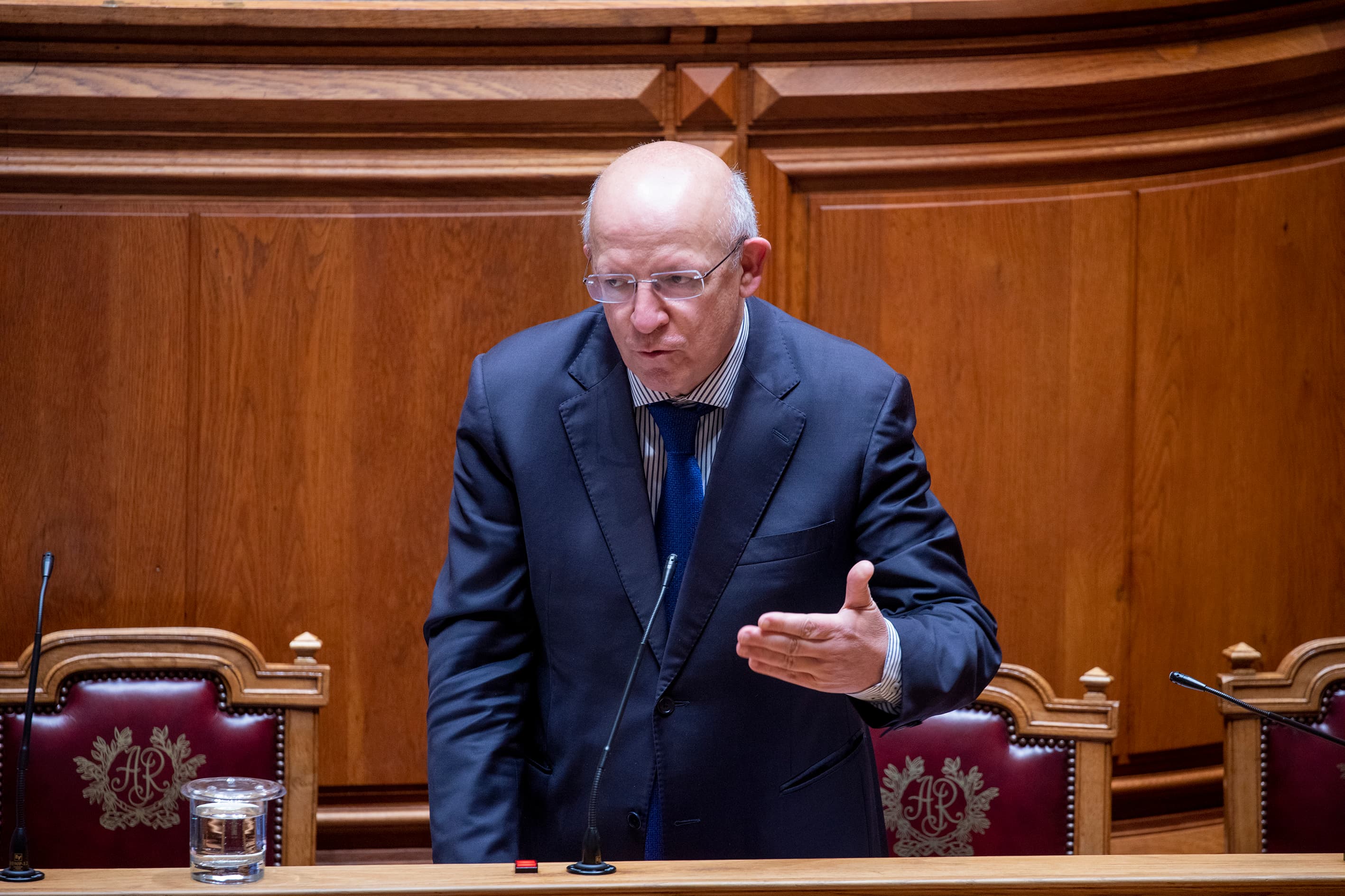 Ministro de Estado e dos Negócios Estrangeiros, Augusto Santos Silva, durante o debate na Assembleia da República sobre a Cooperação Estruturada Permanente, Lisboa, 31 março 2021 (Foto: João Bica)