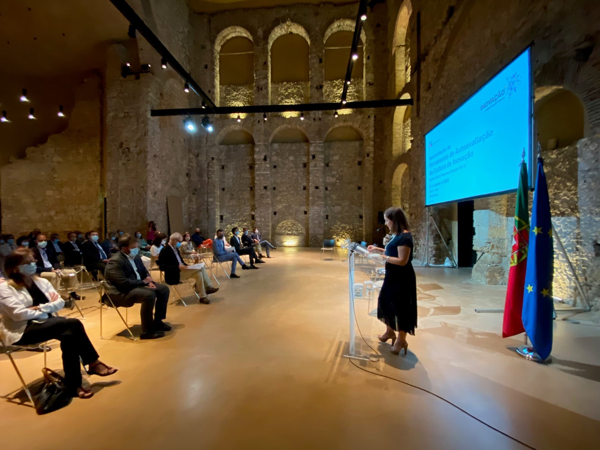 Secretária de Estado da Inovação e da Modernização Administrativa, Fátima Fonseca, na apresentação da Ferramenta de Autoavaliação da Cultura de Inovação, Lisboa, 11 agosto 2020 (foto: João Bica)