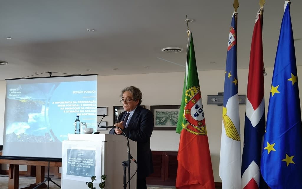 Ministro do Mar, Ricardo Serrão Santos, encerra debate sobre ciência oceânica, Horta, Açores, 24 janeiro 2022