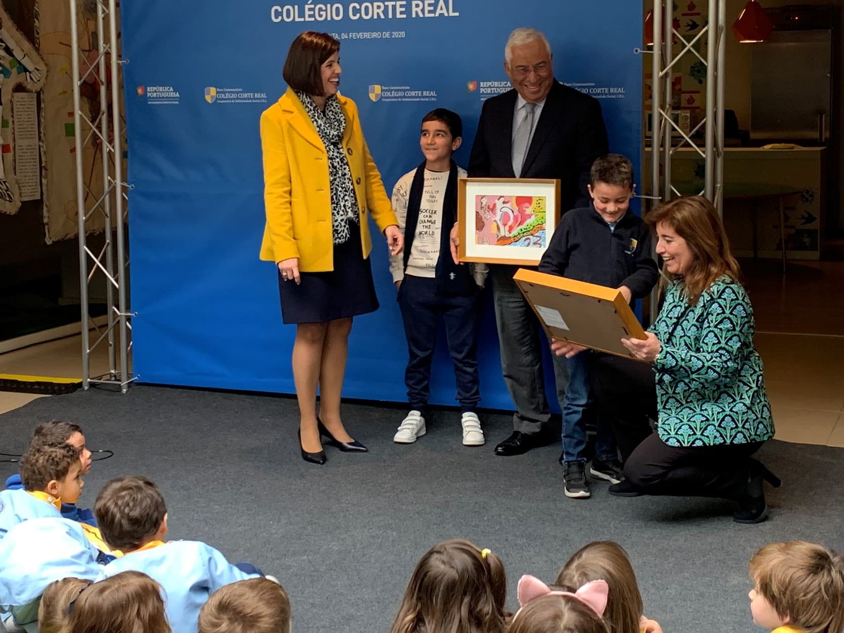 Primeiro-Ministro António Costa e Ministra do Trabalho, Solidariedade e Segurança Social, Ana Mendes Godinho, na inauguração da da ampliação da creche do Colégio Corte Real, Moita, 4 fevereiro 2020