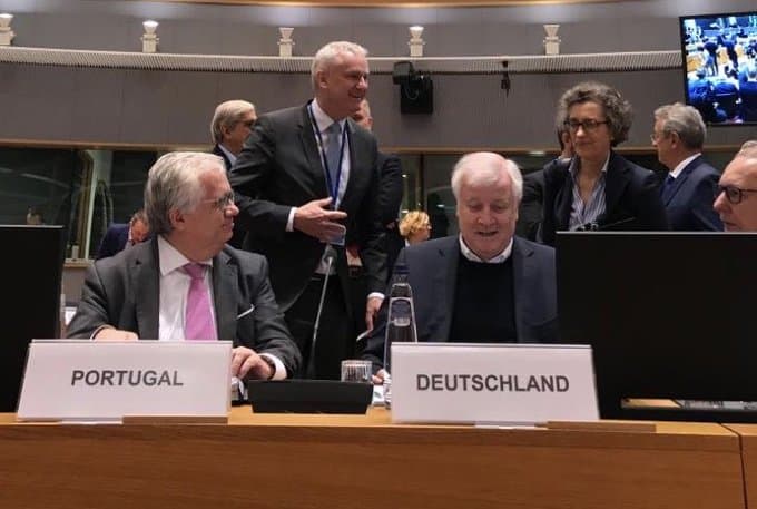 Ministro da Administração Interna, Eduardo Cabrita, numa reunião de Ministros do Interior da União Europeia, Bruxelas, 2 dezembro 2019