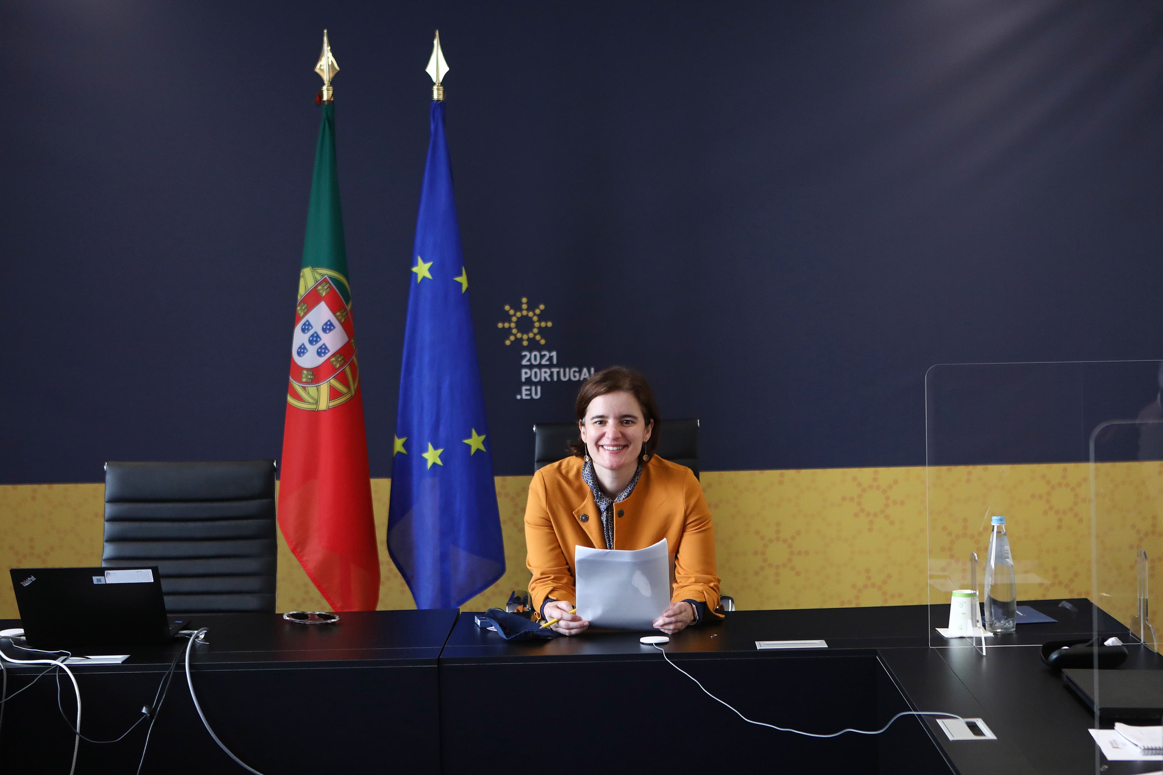 Ministra de Estado e da Presidência, Mariana Vieira da Silva, no lançamento da plataforma «Atlas da Demografia», Lisboa, 29 abril 2021 (Foto: António Pedro Santos/Lusa)