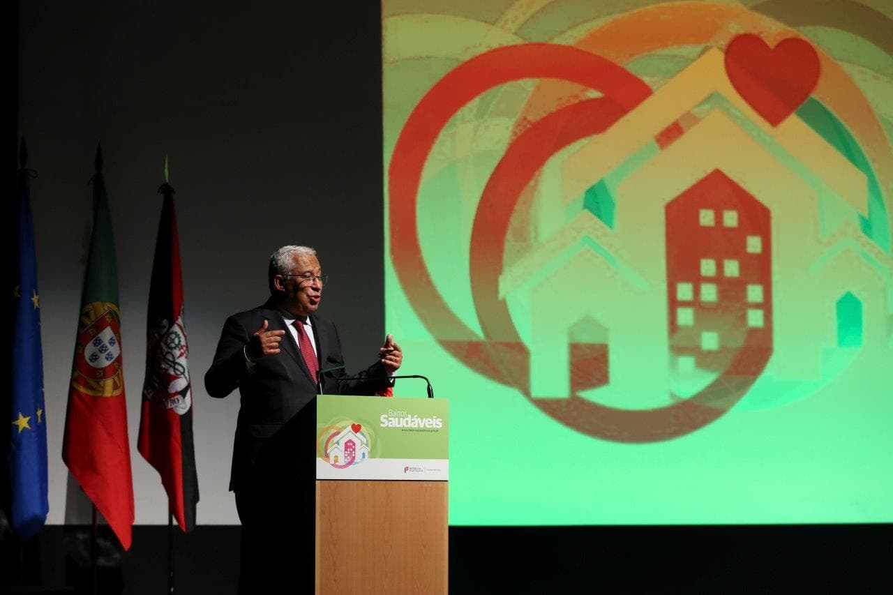 Primeiro-Ministro António Costa na apresentação dos resultados do programa Bairros Saudáveis, Barreiro, 14 maio 2021 (foto: Manuel de Almeida/Lusa)