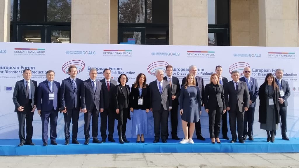 Ministro da Administração Interna, Eduardo Cabrita, e participantes no Fórum Europeu para a Redução de Riscos de Catástrofes de 2021, Matosinhos, 25 novembro 2021