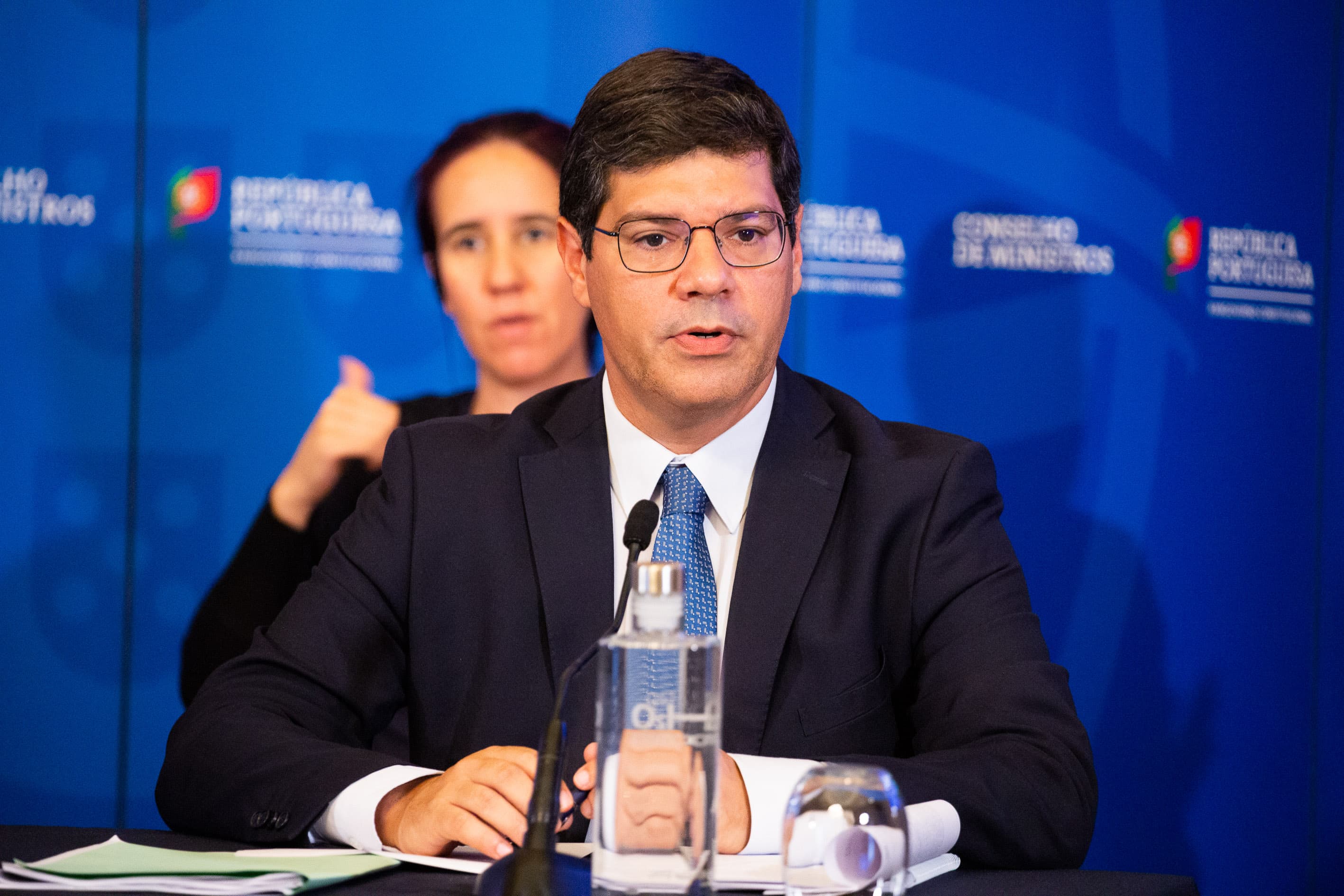 Secretário de Estado da Internacionalização, Eurico Brilhante Dias, na conferência de imprensa após Conselho de Ministros, Lisboa, 23 julho 2020 (Foto: João Bica)