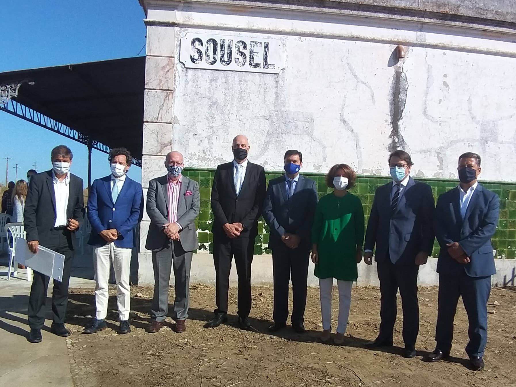 Secretária de Estado do Turismo e Secretário de Estado das Infraestruturas na assinatura de protocolo no âmbito do Revive Ferrovia , Sousel, 29 setembro 2020