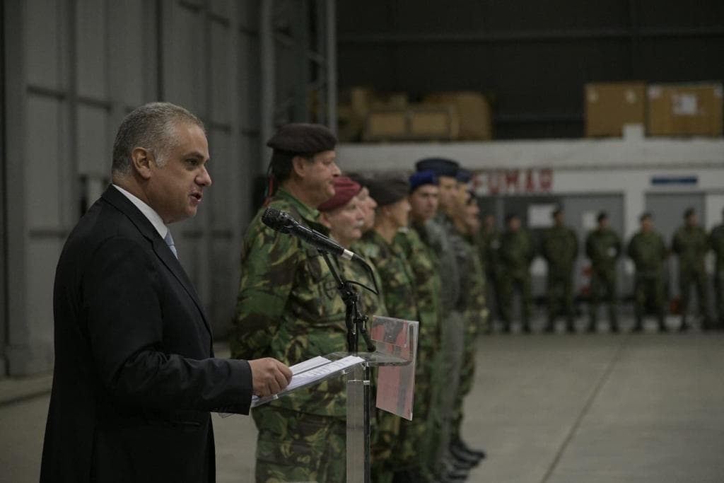 Secretário de Estado Adjunto e da Defesa Nacional, Jorge Seguro Sanches, na partida dos militares para Afeganistão, Lisboa, 17 novembro 2019