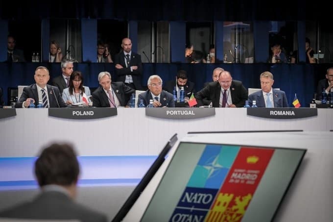 Primeiro-Ministro, António Costa, Ministro dos Negócios Estrangeiros, João Gomes Cravinho, e Ministra da Defesa Nacional, Helena Carreiras, na Cimeira da NATO, Madrid, 29 junho 2022