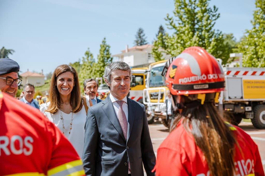 Ministro da Administração Interna, José Luís Carneiro, e Secretária de Estado da Proteção Civil, Patrícia Gaspar, na apresentação do DECIR, Castanheira de Pera, 14 maio 2022