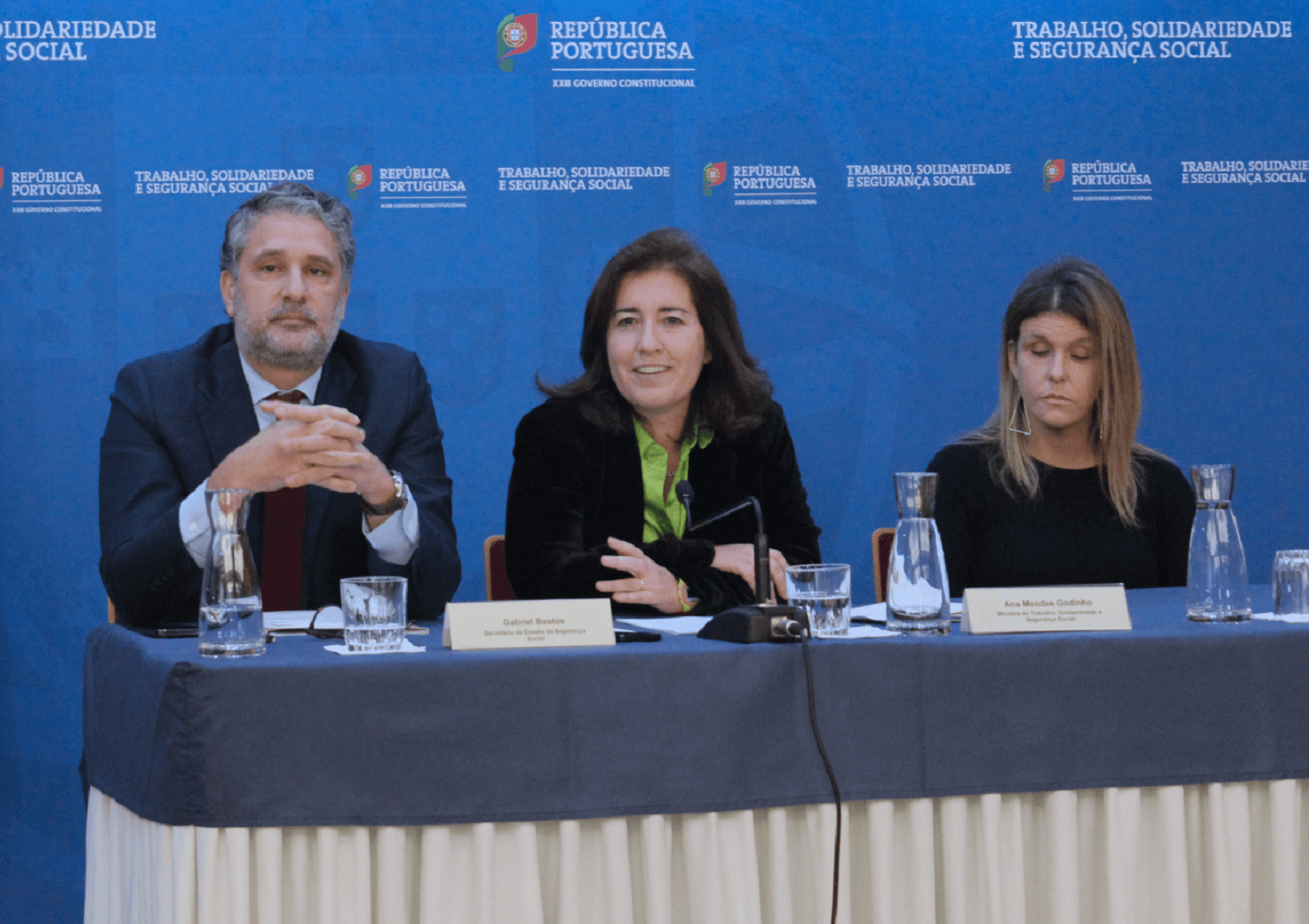 Ministra do Trabalho, Solidariedade e Segurança Social, Ana Mendes Godinho, intervém em conferência de imprensa sobre o impacto das políticas públicas no combate à pobreza, Lisboa, 20 janeiro 2023