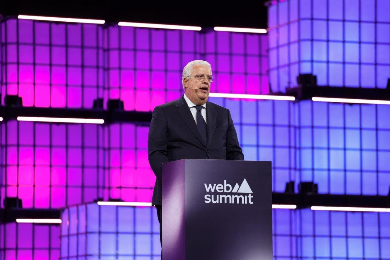 Ministro da Economia, Pedro Reis, anuncia programa de financiamento de projetos deep tech no Websummit, Lisboa 14 novembro 2024 (foto: Miguel A. Lopes/Lusa)