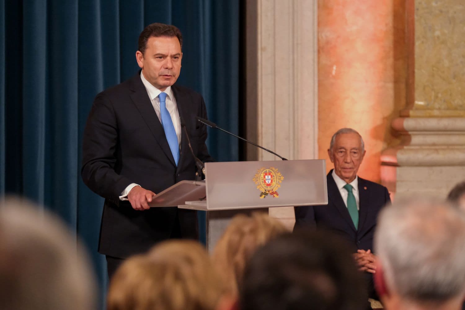 Primeiro-Ministro, Luís Montenegro, no discurso de tomada de posse, Lisboa, 2 de abril 2024 (foto: Diana Quintela)